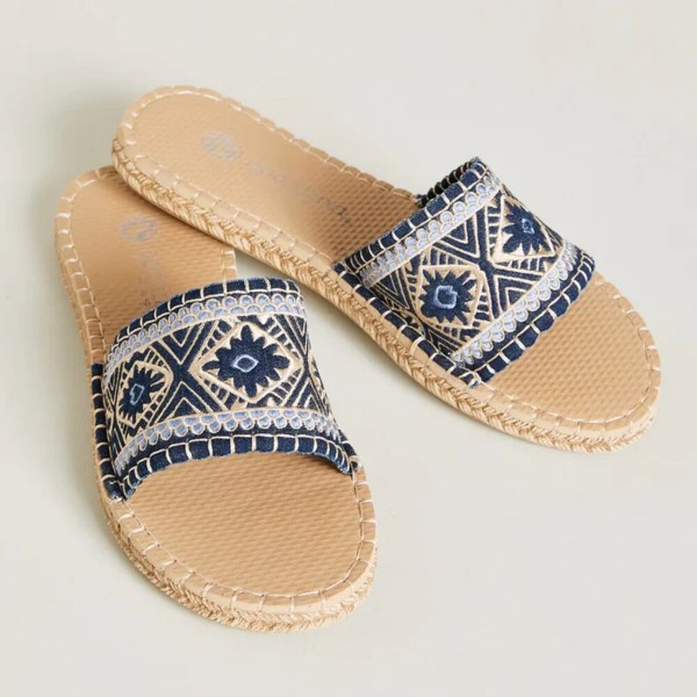 Spartina 449 x Sea Star Cabana Slides Peeples Song Park Lane Blue Denim